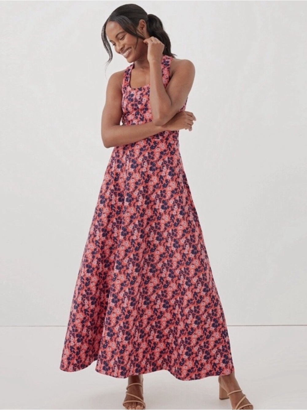 Pact Fit Flare Maxi Dress Organic Cotton M
